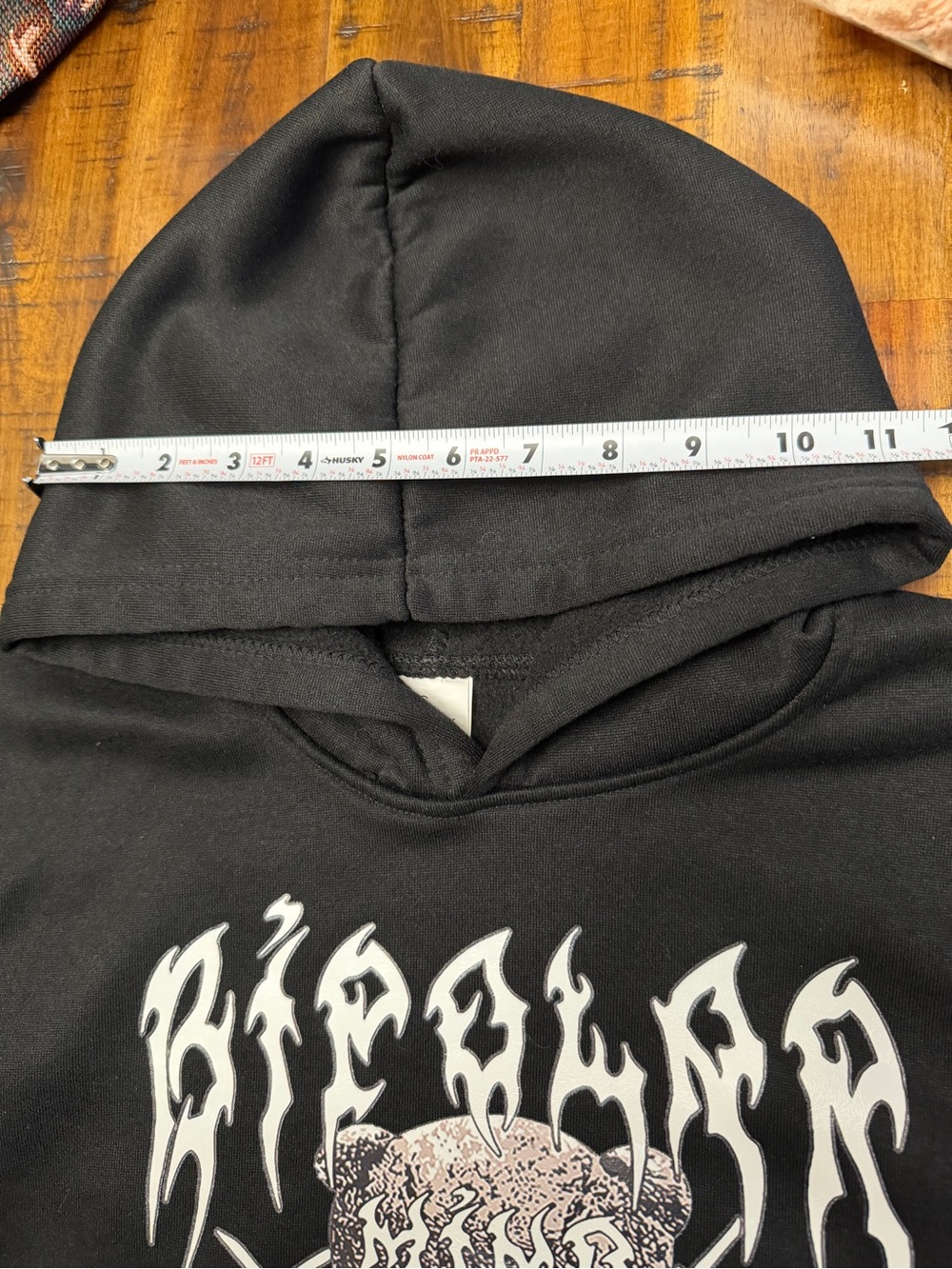 Grunge Teddy Bear Barbed Wire Graphic Hoodie – Black S - Picture 6 of 8